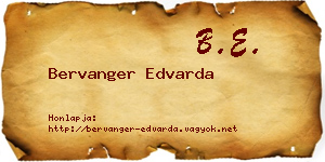 Bervanger Edvarda névjegykártya